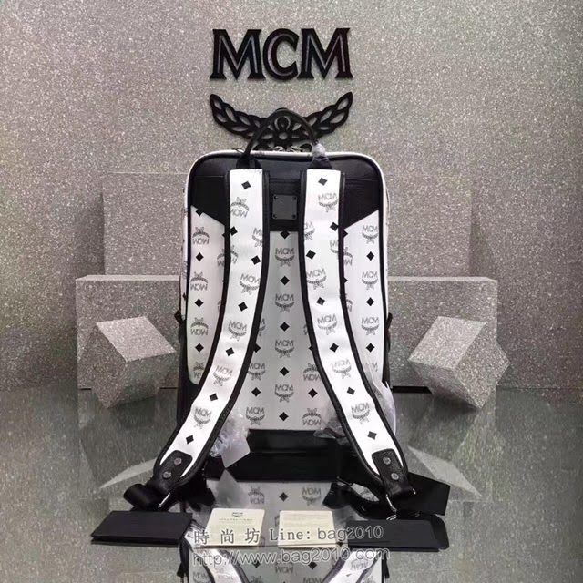 MCM雙肩背包 原單 24K黃金五金件 幹邑色Visetos塗層材料 高端MCM男士背包  mdmc1103